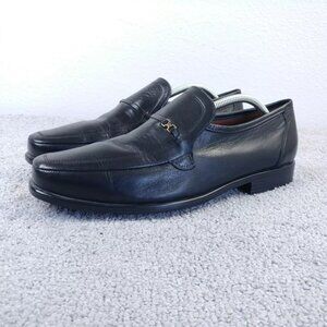 Bostonian Slip On Loafers Mens 11 Dress Shoes Black Almond Toe
